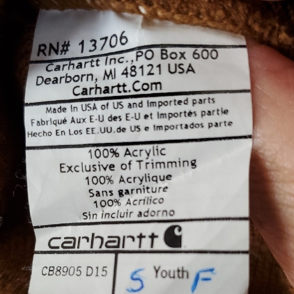 Carhartt (Two) Tan Knit Beanies Youth Size - Picture 6 of 7